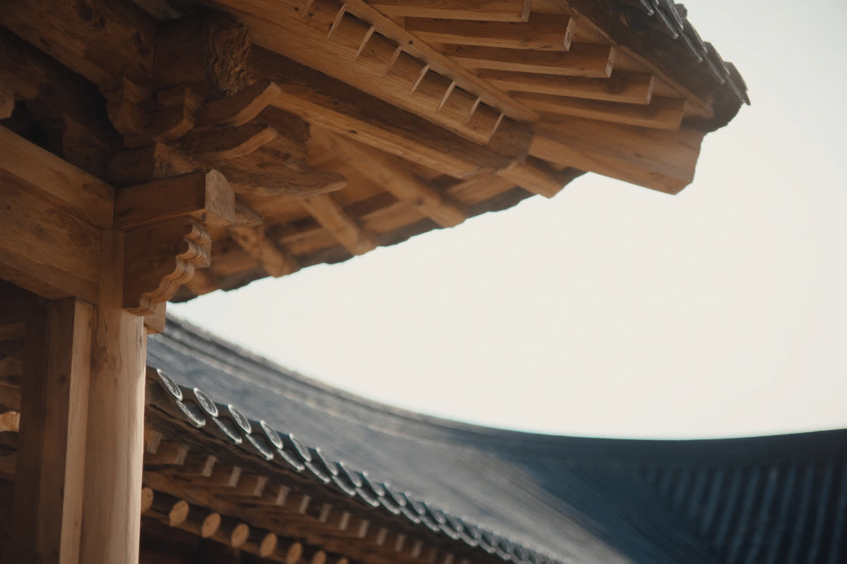 한옥 처마의 목구조 디테일